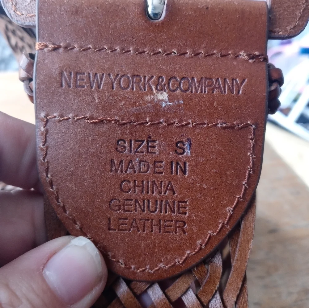 New York & Company brown Braided Genuine leather Belt Small